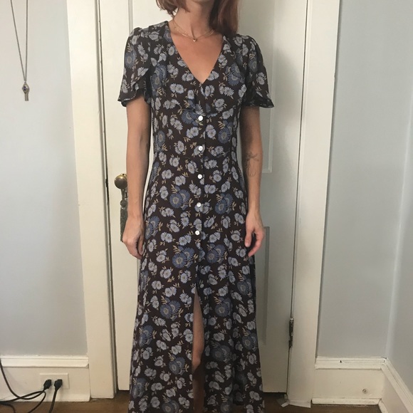 Christy Dawn Dresses & Skirts - Christy Dawn Brown Floral Deadstock Maxi Dress